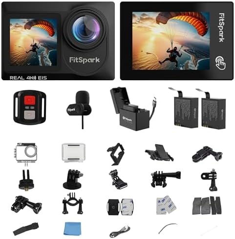Eagle i15 ProMax Real 4k30FPS 20MP WiFi Action Camera Touch Screen EIS Stabilization Dual Screens Underwater Waterproof Sports Camera, 2 Batteries, Dock, External Microphone, Accessories Kit