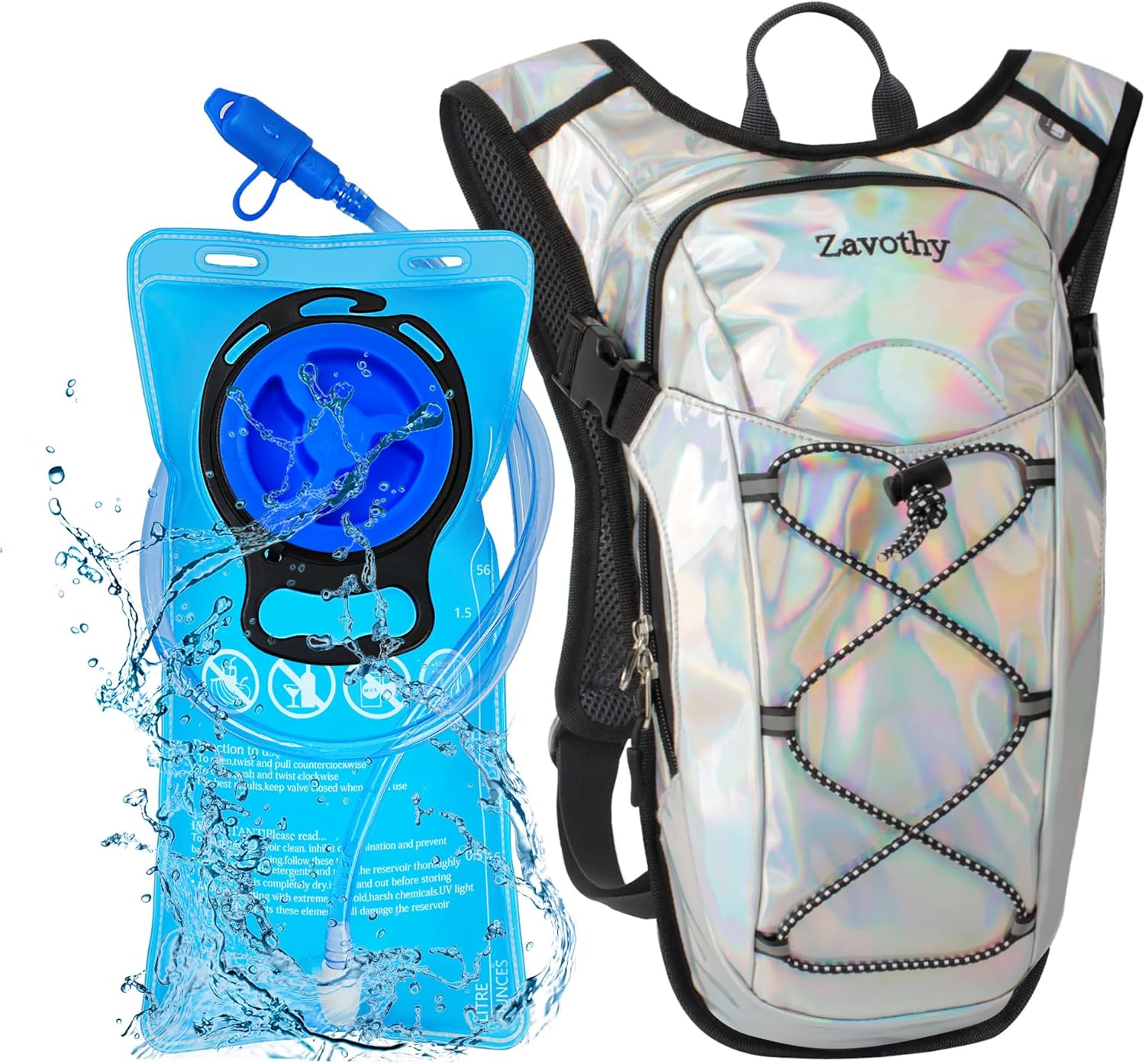 Reflective Hydration Backpack, Hydration Pack - Water Backpack with 2L/3L Hydration Bladder, Essential for Festivals - Rave Hydration Pack for Hiking, Running, Cycling, and Festivals - Image 9